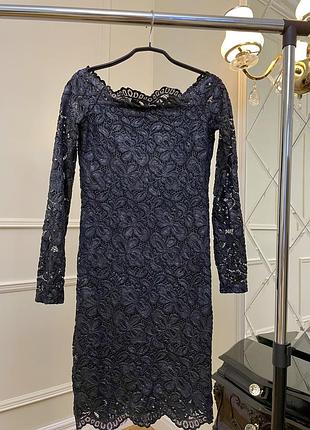 Шикарне, вечірній, гіпюрову сукню з срібною просоченням