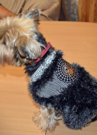 Тепльій вязаный свитер жилет одежда для маленькой собаки