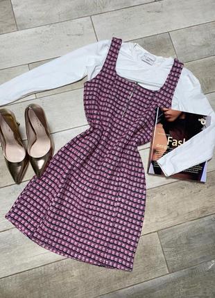 Твидовый сарафан,мини платье(018)