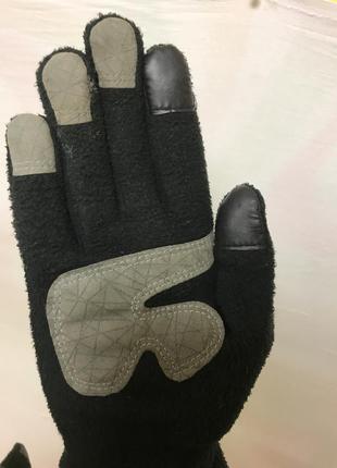 Перчатки staff с замшевыми пальцами ладонями тач скрин тачскрин touch screen флисовые fleece 100 cotton5 фото