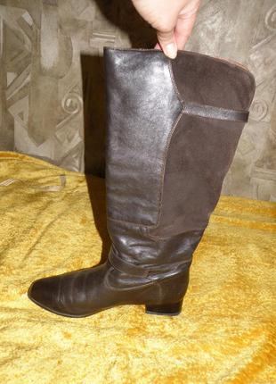 Кожаные сапоги р.39-40