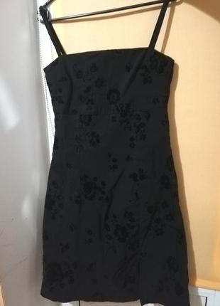 Плаття сукня плаття жіноче міні чорне з розрізом на бретельках сарафан чорне міні рівний виріз з розрізом букле стиль zara2 фото