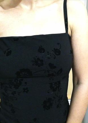 Плаття сукня плаття жіноче міні чорне з розрізом на бретельках сарафан чорне міні рівний виріз з розрізом букле стиль zara4 фото