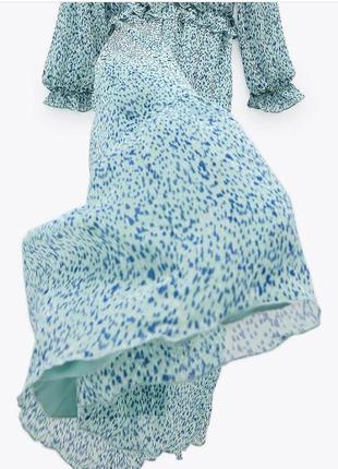 Шифоновое платье миди с рюшами оборками zara оригинал3 фото