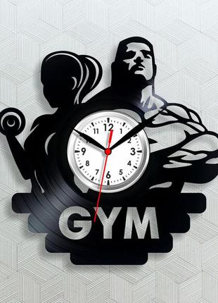 Gym часы в спортзал настенные цитаты тренажерный зал виниловые часы часы с гантелями спорт часы фитнес 30 см