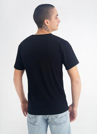 Футболка мужская  черная, хлопок 100% плотность 160 , однотонные базовые мужские футболки4 фото