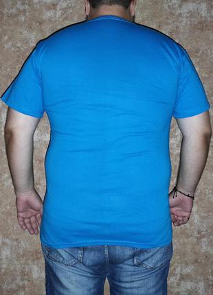 Батальная футболка голубого цвета , хлопок100% плотность160 , голубая большая унисекс футболка 3xl-5xl