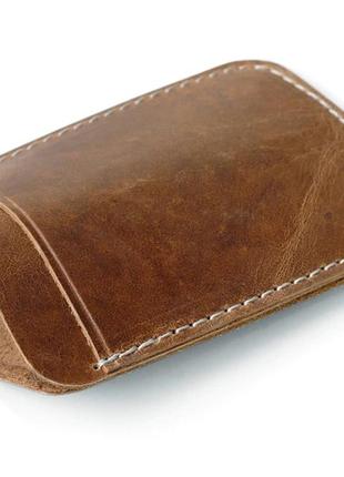 Мужской кожаный зажим для денег и карточек leather clip коричневый. шкіряний зажим для грошей і карток2 фото