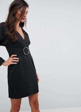 Шикарне плаття в костюмних стилі сексі плаття в смужку