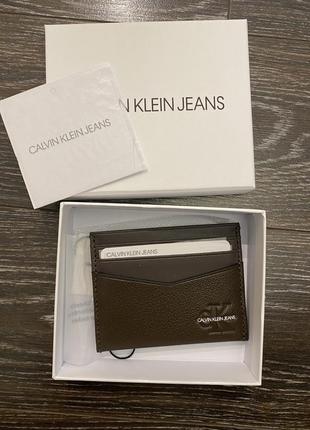 Кожаная визитница calvin klein