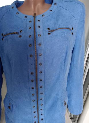 Жіноча куртка (вітровка) розм 16/44/50-52, колір яскраво блакитний1 фото
