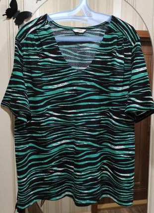 Яркая брендовая футболка. актуальный принт зебра. батал.