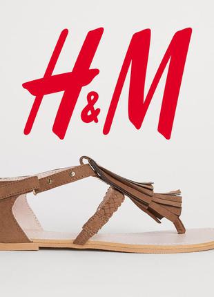 Босоножки под замшу для девушек 37 размер от h&amp;m (швеция