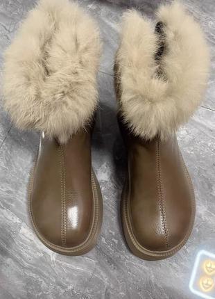 Теплые стильные зимние ботинки с мехом3 фото