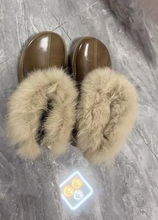Теплые стильные зимние ботинки с мехом4 фото