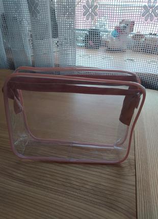 Прозора з рожевим косметичка, нова