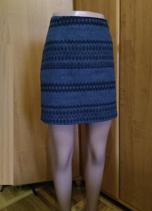 Теплая юбка с высокой посадкой new look р.uk10 идет на 46 m1 фото