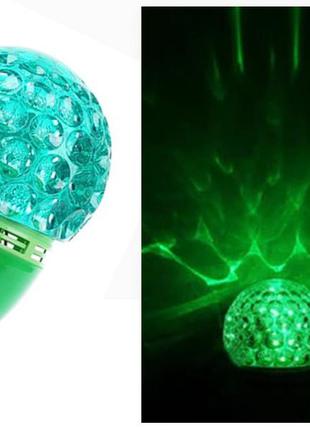Диско лампа disco lamp green вращающаяся светодиодная диско лампа