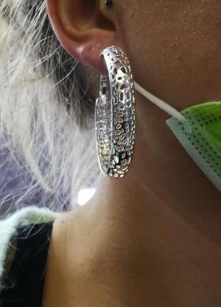 Колібрі сережки кільця сріблясті з перфорацією медична сталь антиалергенні