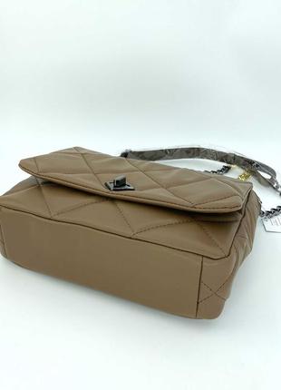 Женская сумка «поли» коричневая3 фото