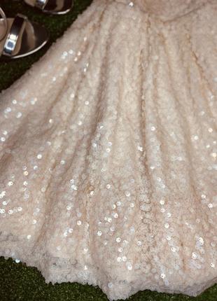 Красивое нежно персиковое платье плотностью в паетку от topshop3 фото