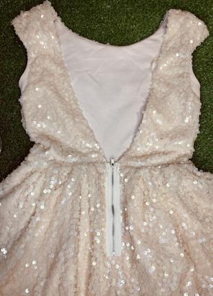 Красивое нежно персиковое платье плотностью в паетку от topshop6 фото