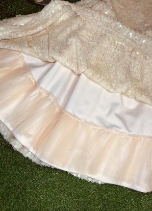 Красивое нежно персиковое платье плотностью в паетку от topshop5 фото