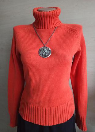 Укороченный котоновый  оранжевый свитер реглан джемпер next1 фото