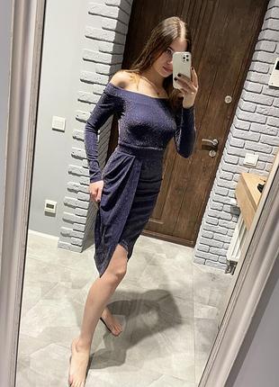 Вечірня сукня з люрексом