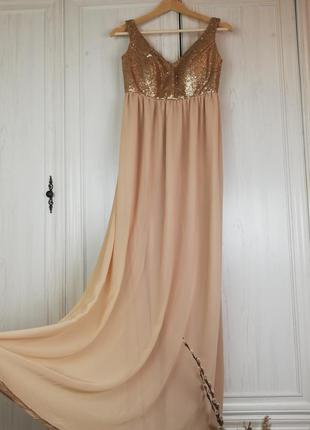 Брендова мила максі сукня в паетках bari jay🔥2 фото