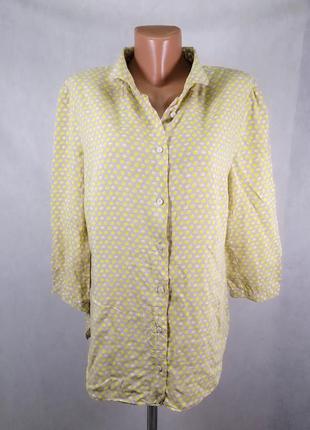 Блузка marc o polo рубашка бежевая желтая в горошек