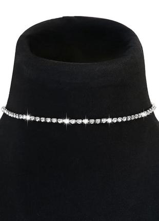 Колье чокер кристаллы, стразы 8