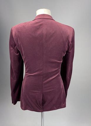 Пиджак темно малиновый asos, веюровый3 фото