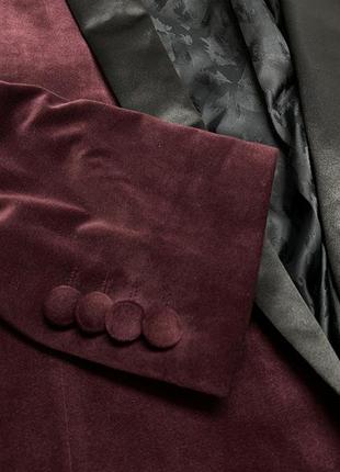 Пиджак темно малиновый asos, веюровый6 фото
