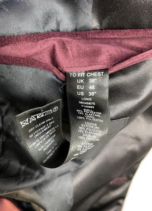 Пиджак темно малиновый asos, веюровый8 фото