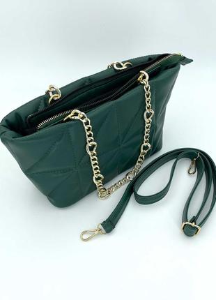 Маленькая женская сумочка «холли» зеленая3 фото
