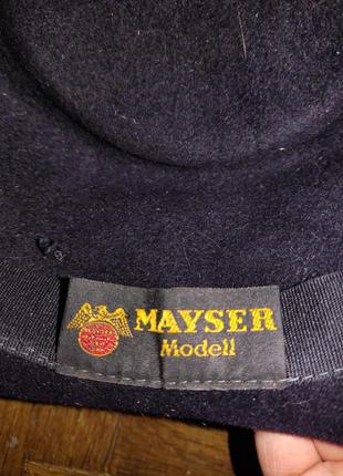 Винтажная шляпа в охотничьем стиле с плбмажем из перьев и роговыми пуговицами mayser modell3 фото
