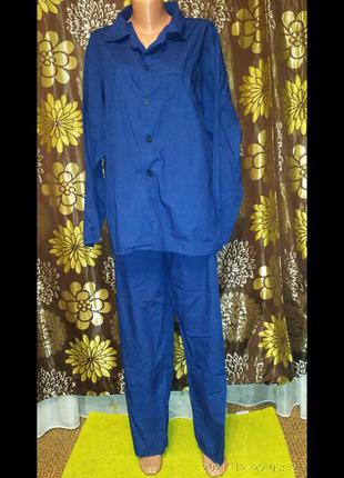 Пижама костюм домашний тёмно-синий  мужской р l, xl