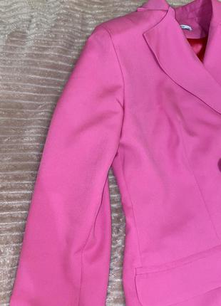 Яркое нарядное платье на корпоратив или праздник, розовое платье пиджак2 фото