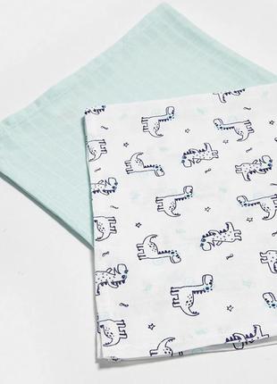 Муслиновое одеяло для малышей-мальчиков в упаковке, 2 шт.