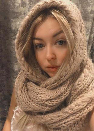 Тёплый вязанный шарф, снуд6 фото