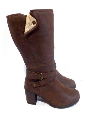 Стильні зимові чоботи на широку ніжку від бренду new look, р. 37-38 код a3802