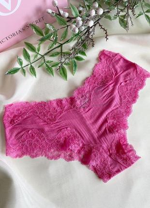 Трусики victoria’s secret оригинал яркие розовые бразилианы виктория сикрет