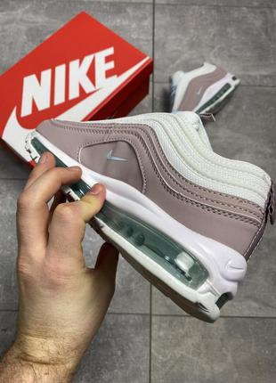 Жіночі шкіряні кросівки nike air max 97 рожеві з білим 🆕 найк аір макс 976 фото