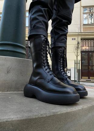 Ботинки женские боттега bottega veneta the bounce boots black