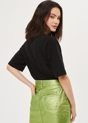 🍏яркая джинсовая мини юбка блестящая3 фото