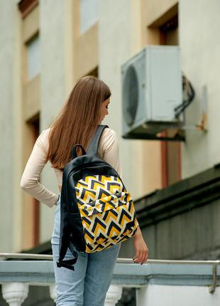 Жіночий рюкзак міський zard lst чорний з орнаментом3 фото