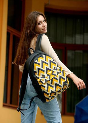 Жіночий рюкзак міський zard lst чорний з орнаментом4 фото
