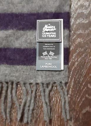 Новый 100% шерсть ( ламбсвул )  брендовый шарф сделано в англии от marks & spencer4 фото