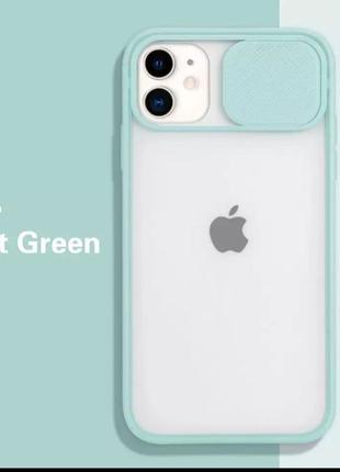 Чехол для iphone 11 pro max mint green camera lens protection phone case